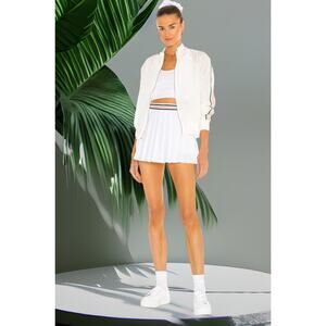 NWT - Revolve Tennis Club White Striped Sleeve Jacket Size: XS